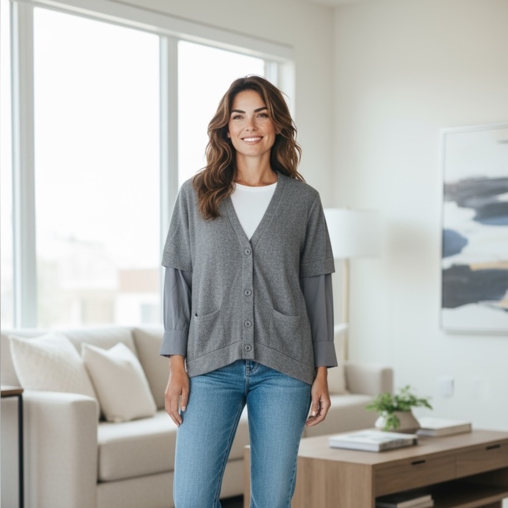 Brunello Cucinelli Dark Gray Women's Cardigan - Casual Wear - Office - Size XL